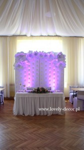 ścianka pikowana dekoracje weselne